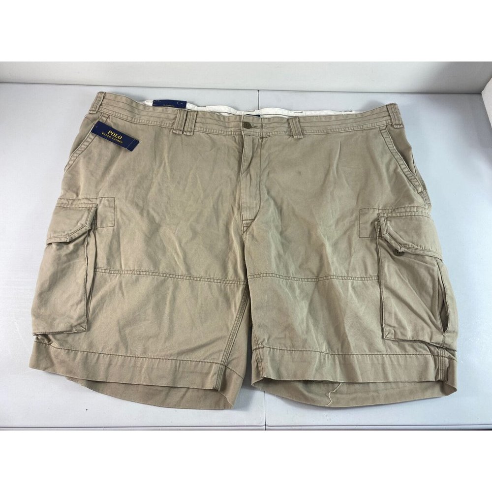 Polo Ralph Lauren Men`s Big & Tall 100% Cotton Beige Cargo Shorts Size 56B 56